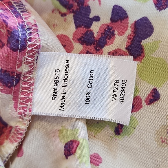 COLDWATER CREEK Savannah Floral No Iron Shirt, size XS - Picture 6 of 11